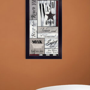 Soak Your Cares Away  Black Framed Print Bathroom Wall Art