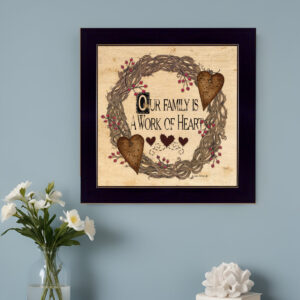 Our Family is a work of the Heart Linda Spivey Ready to Hang Framed Print Black Frame Black Framed Print Wall Art