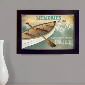 Memories at the Lake Black Framed Print Wall Art
