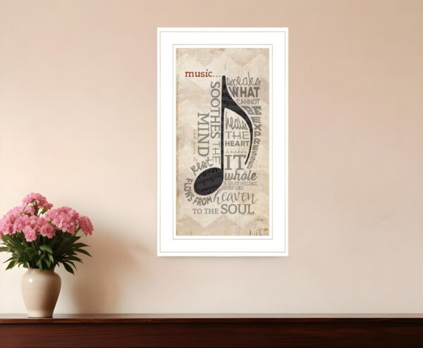 Music  White Framed Print Wall Art