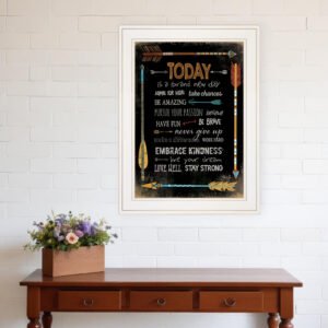 Today Is a Brand New Day  White Framed Print Wall Art