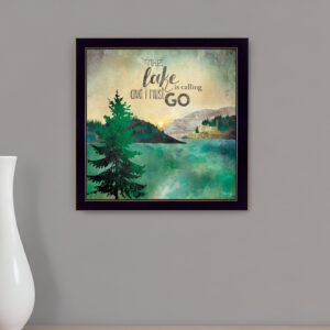 This Lake is Calling Black Framed Print Wall Art