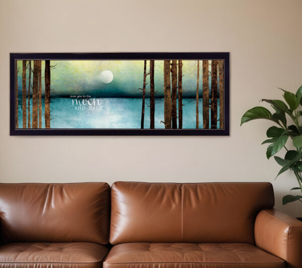 Love You to the Moon and Back  Black Framed Print Wall Art