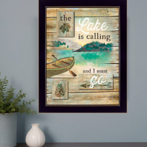 The Lake is Calling  Black Framed Print Wall Art