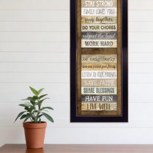 Farmhouse Rules  Black Framed Print Wall Art