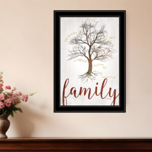 Family Tree  Black Framed Print Wall Art