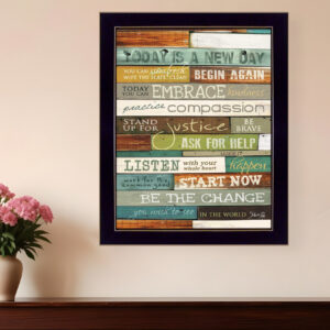 Today is a New Day  Black Framed Print Wall Art
