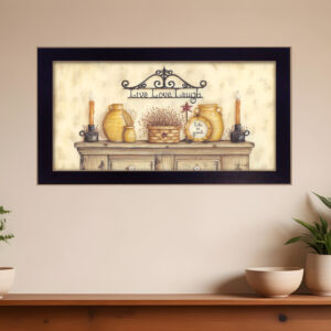Live Love Laugh Black Framed Print Wall Art