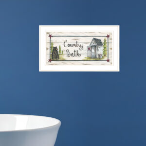 Country Bath  White Framed Print Bathroom Wall Art