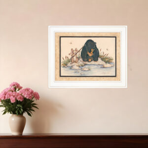 Gone Fishing  White Framed Print Wall Art