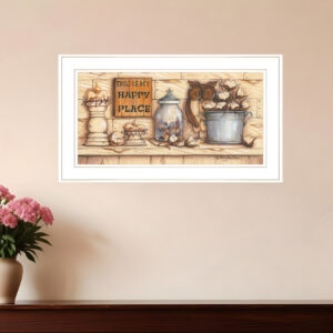 My Happy Place  White Framed Print Wall Art