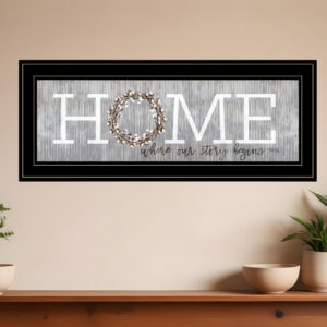 Home Where Our Story Begins Black Framed Print Wall Art