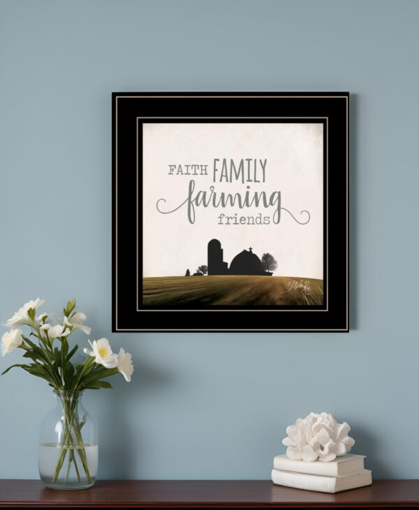Faith Family Farming Friends  Black Framed Print Wall Art