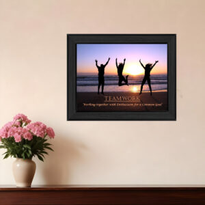 Teamwork  Black Framed Print Wall Art