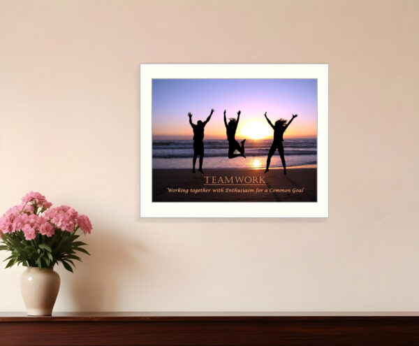 Teamwork  White Framed Print Wall Art