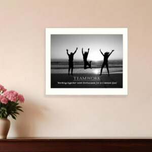 Teamwork  White Framed Print Wall Art