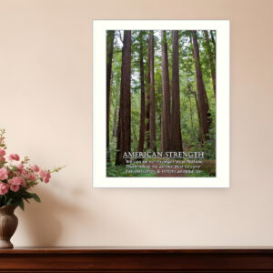 American Strength  White Framed Print Wall Art
