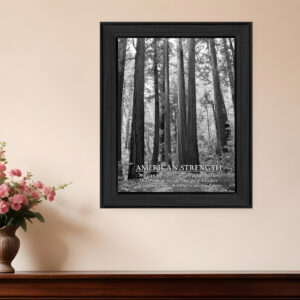 American Strength  Black Framed Print Wall Art