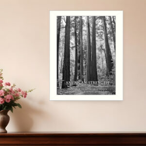 American Strength  White Framed Print Wall Art