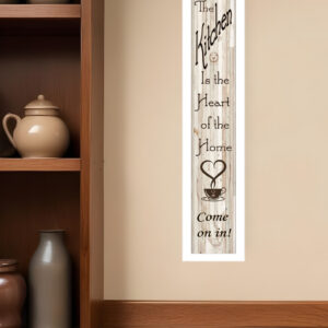 Kitchen Is The Heart of The Home  White Framed Print Kitchen Wall Art