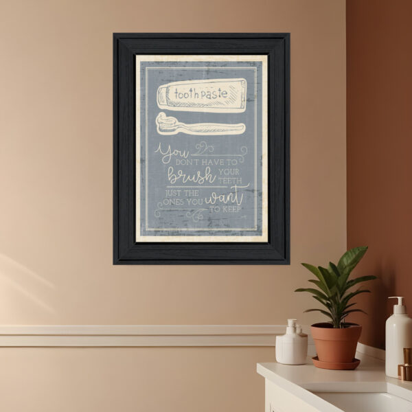Brush Teeth  Black Framed Print Wall Art