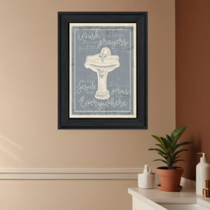 Wash Your Hands  Black Framed Print Bathroom Wall Art