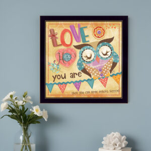 Owl  Black Framed Print Wall Art