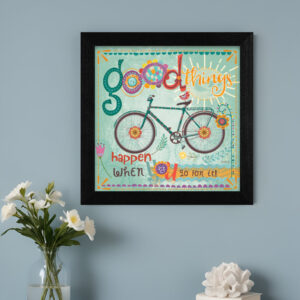Good Things Happen Black Framed Print Wall Art