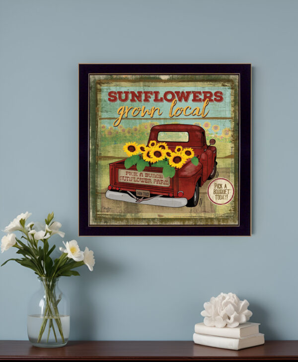 Sunflowers From the Farm  Black Framed Print Wall Art