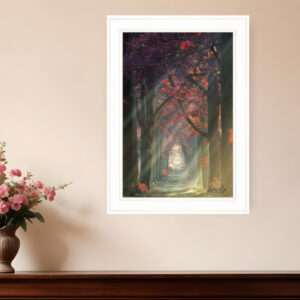 Path of Happiness  White Framed Print Wall Art