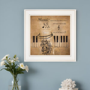 Music  White Framed Print Wall Art