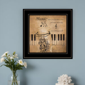 Music  Black Framed Print Wall Art
