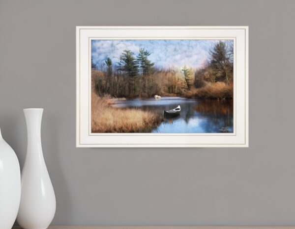 Riverside  White Framed Print Wall Art