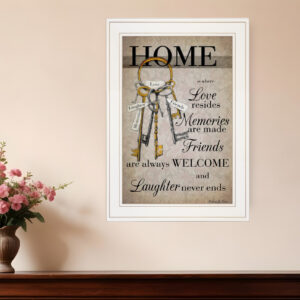 House Keys  White Framed Print Wall Art