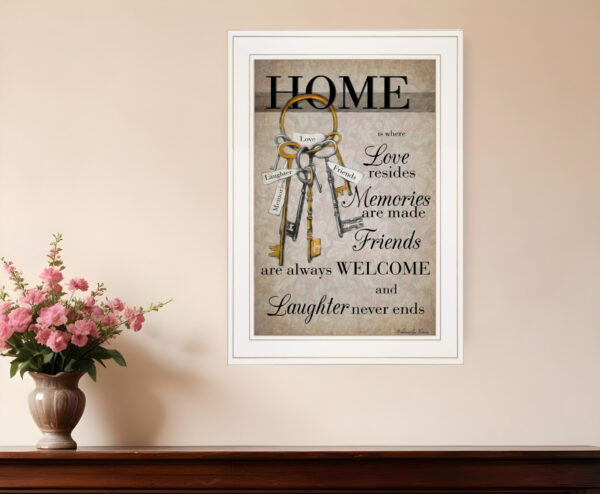 House Keys  White Framed Print Wall Art