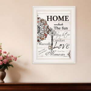 Home or Laughter  White Framed Print Wall Art
