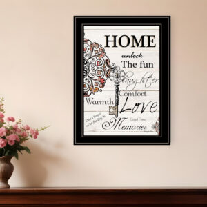 Home or Laughter  Black Framed Print Wall Art