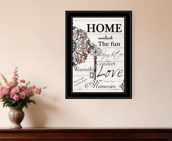 Home or Laughter  Black Framed Print Wall Art