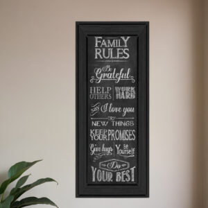 Family Rules  Black Framed Print Wall Art
