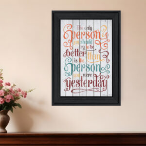 The Only Person  Black Framed Print Wall Art