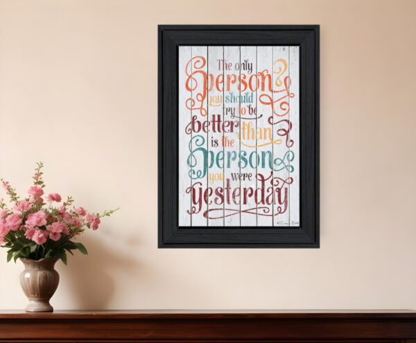 The Only Person  Black Framed Print Wall Art
