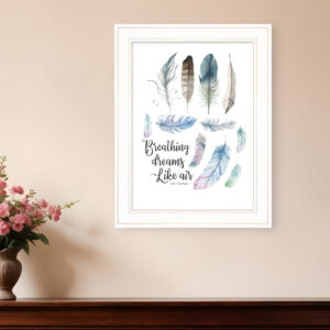 Breathing Dreams Like Air  White Framed Print Wall Art