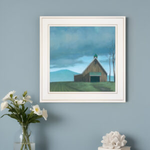 Lonesome Barn  White Framed Print Wall Art