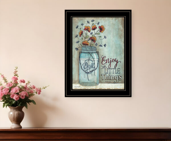 Enjoy the Little Things  Black Framed Print Wall Art