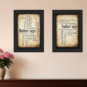 Set Of Two Parents Black Framed Print Wall Art