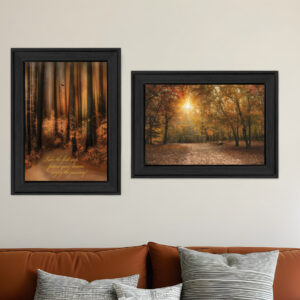 Set Of Two Autumn Black Framed Print Wall Art