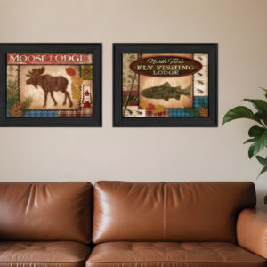 Set Of Two Lodge I Black Framed Print Wall Art