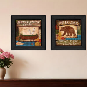 Set Of Two Lodge II Black Framed Print Wall Art