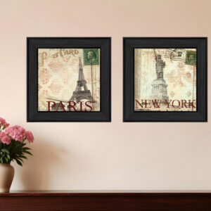 Set Of Two Post Cards Black Framed Print Wall Art