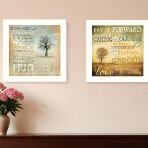 Set Of Two Meaning  White Framed Print Wall Art